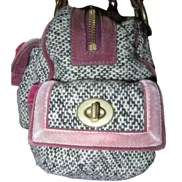 Coach 2005 Vintage Soho Tweed, Suede & leather Mini Boston Bag Satchel - Picture 4 of 15